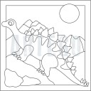 Obrázek k pískování - stegosaurus