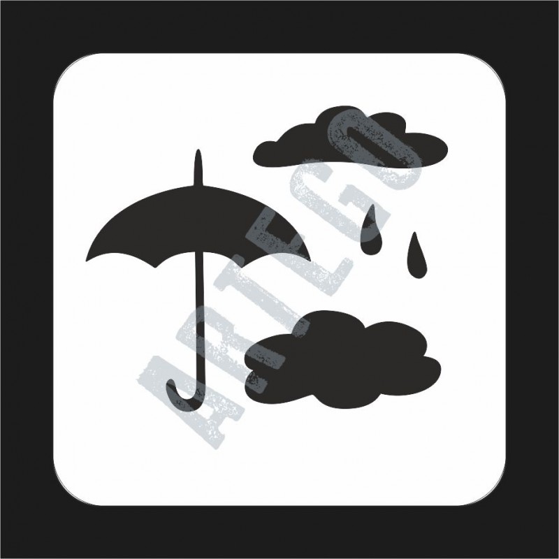 Plastová šablona deštník s mraky
